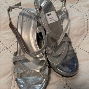Women's Silver Strappy Sandals